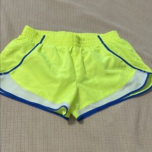SO Yellow Athletic Shorts with Curved Hem